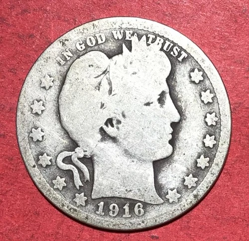 1916 US Barber SILVER Quarter "Philadelphia" Mint! Old US Coin!