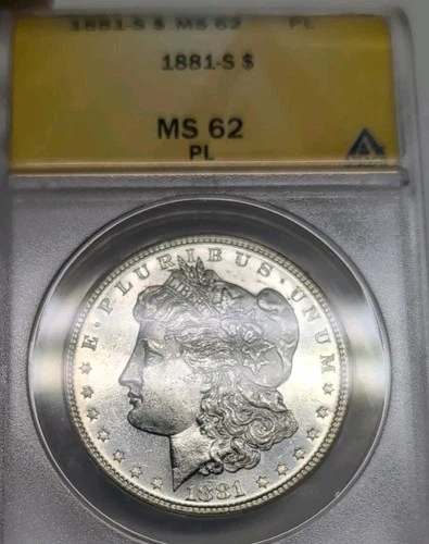 1881-S $1 Morgan Silver Dollar ANACS MS62PL Proof Like Flashy Gem