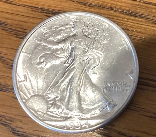 1934 D Walking Liberty Half Dollar 50c XF/AU