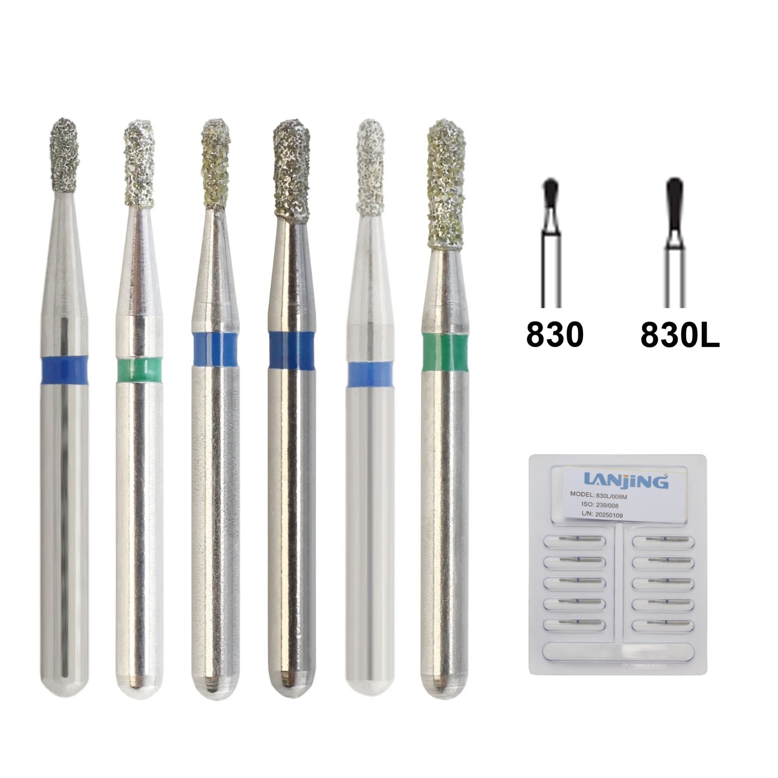 Dental Bur 330 Pear Diamond Bur FG 830/010 830/008 Medium Coarse Grit High Speed