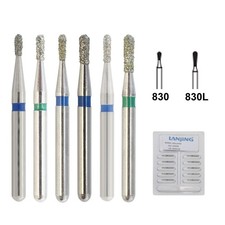 Dental Diamond Burs Pear 830/010 830L/008 330 Medium Coarse Grit FG High Speed