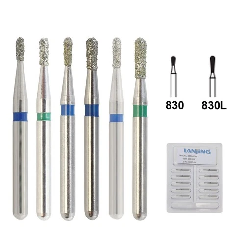 Dental Bur 330 Pear Diamond Bur FG 830/010 830/008 Medium Coarse Grit High Speed
