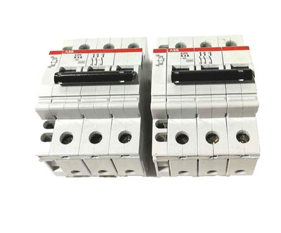 (Lot of 2) ABB S273 400VAC 4A 3-POLE MINIATURE CIRCUIT BREAKER GOOD USED.