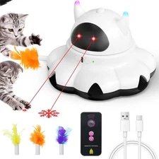 MIKK Cat Laser Toy 2-in-1 Interactive for Indoor Cats Automatic with WHITE 