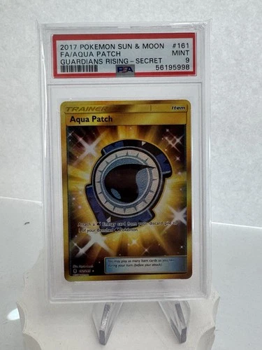 2017 Pokemon Sun & Moon 161 FA Aqua Patch  Guardians Rising Secret PSA 9