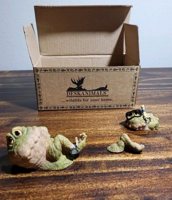 1998 Boyd's Desk Animals Swimming Frogs #380006 Set If 3 NIB