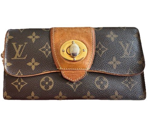Louis Vuitton Monogram Turn Lock Wallet, Vintage LV With COA And Non-LV Chain