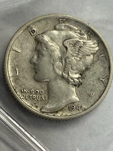 1941 Mercury dime, 90% silver, Extra Fine Cond., By REEDERSONG