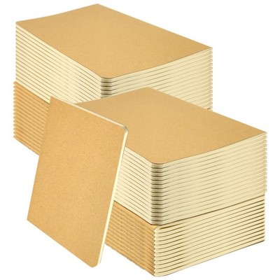 100 Pack Notebooks Bulk, Journaling Kraft Notebooks 5.5 x 8.3 A5 Softcover No...
