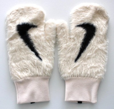 Nike Plush Knit Mittens Adult Medium/Large Guava Ice/Black