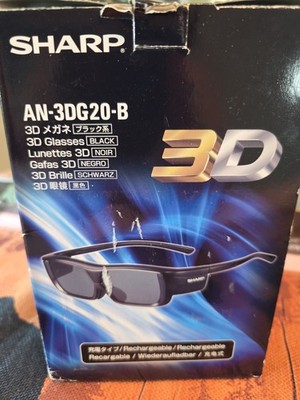 Sharp AN-3DG20-B 3D Glasses Rechargeable for 3D TV Home Theater ''Open Box'' New!!