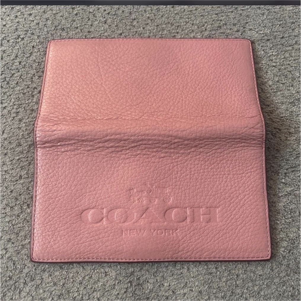 Coach Pink Solid Pattern Women's checkbook cover/… - image 1