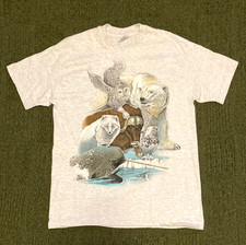 Vintage 90s Harlequin 1991 Nature Animal T-Shirt Single Stitch Double Sided L