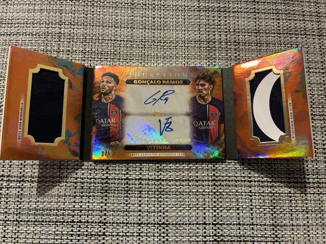 2023-24 Topps Inception PSG Dual Auto Player Worn Relic Gonçalo Ramos Vitinha /5