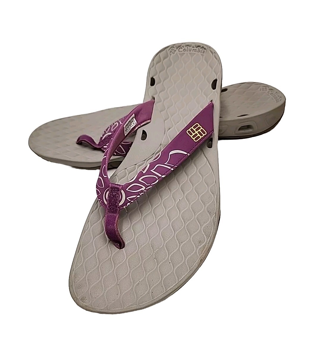COLUMBIA PFG Techlite OMNI-GRIP WOMEN'S GRAY/PURPLE FLIP FLOP SANDALS SIZE  12 | eBay