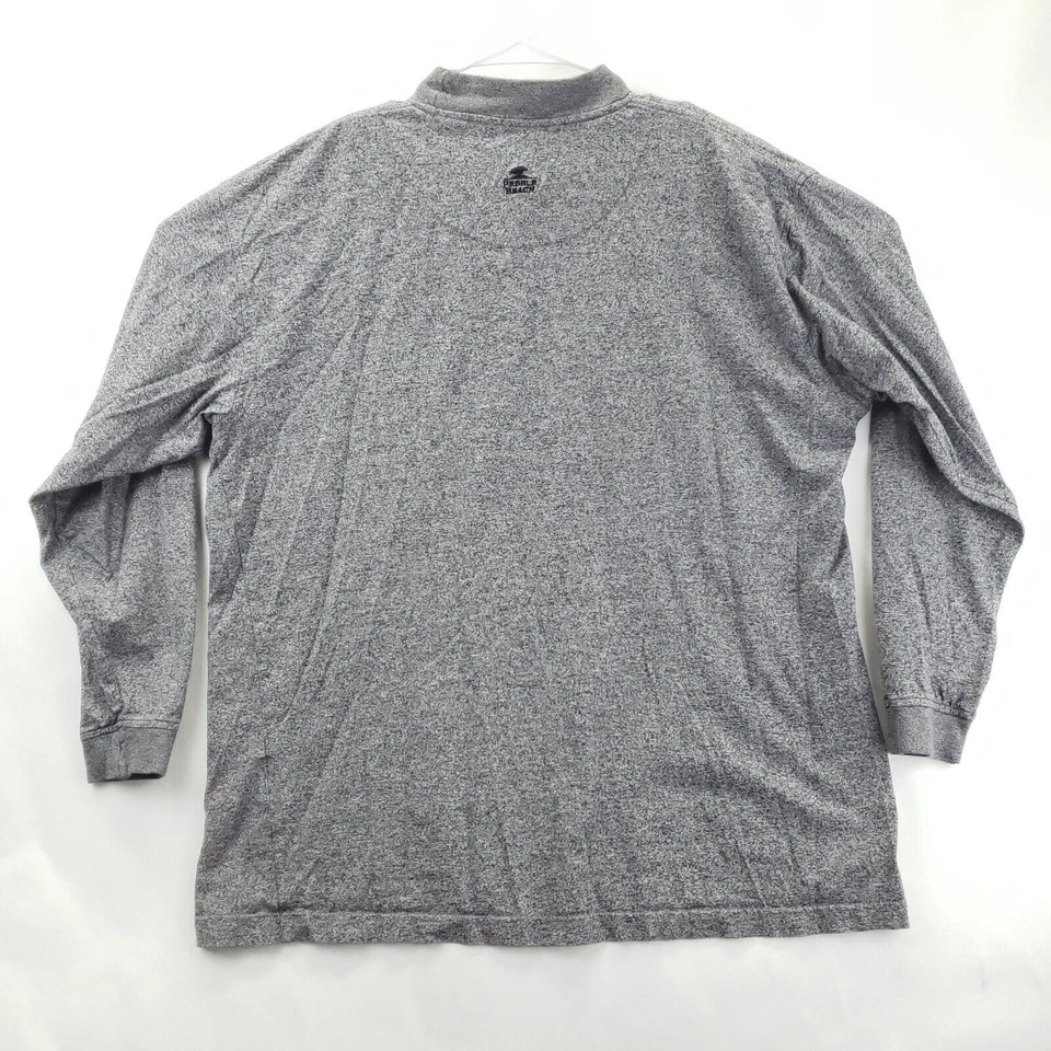 Pebble Beach футболка мужская большой вересковый серый 100% хлопок длинным рукавом ворота - Изображение 2 из 4