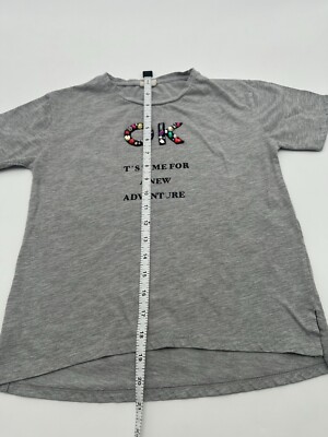 Zara Girls T-Shirt Youth Girl Size 9 Gray Rhinestones