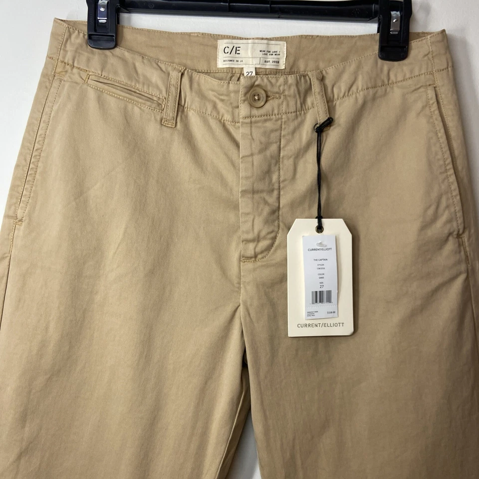 NWT Current/Elliott The Captain Slim Chino Trousers Pants Sand Size 27 Anthro - Image 3 of 4