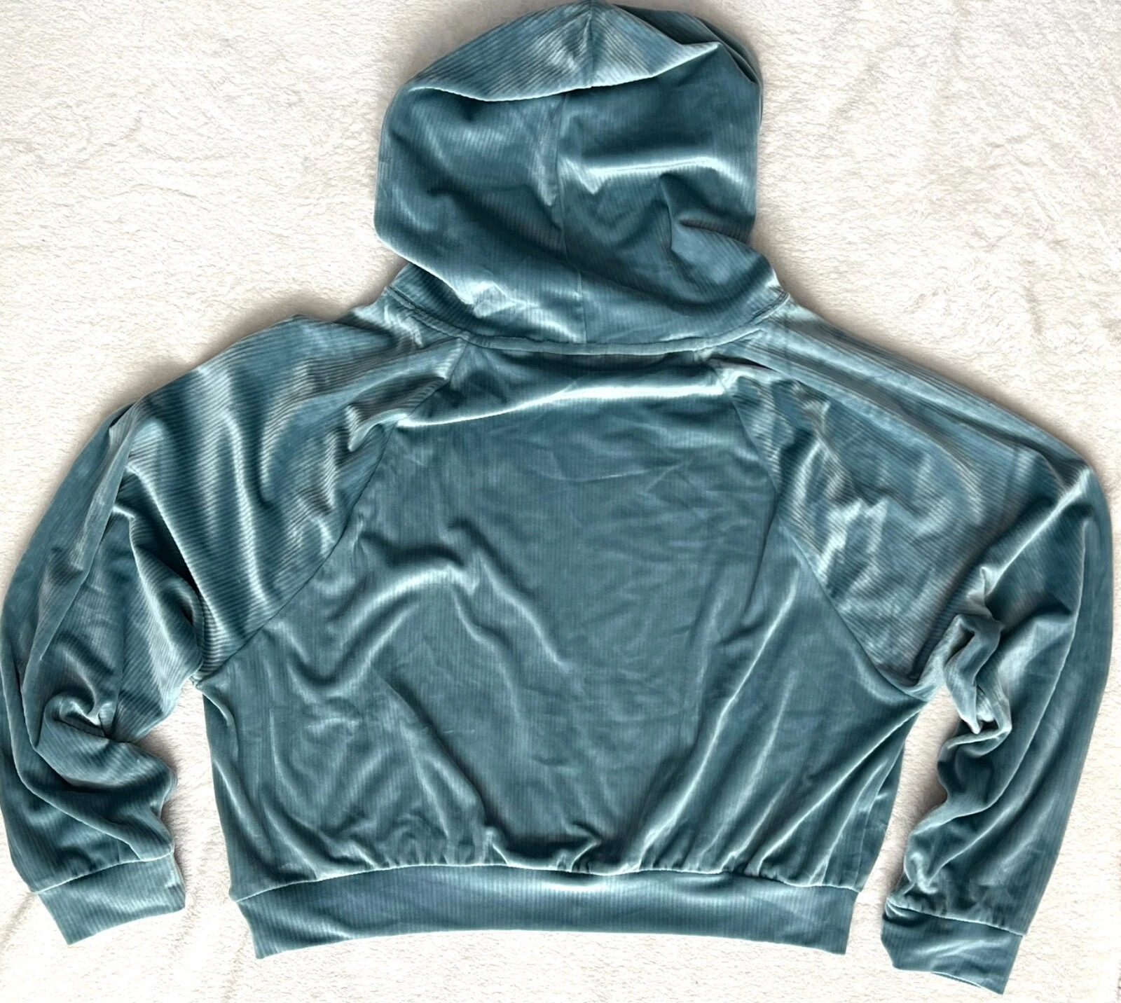 UNDERCOVER Victoria’s Secret On Point nuovo senza etichette velluto velluto verde salvia cappuccio pull over: TAGLIA L