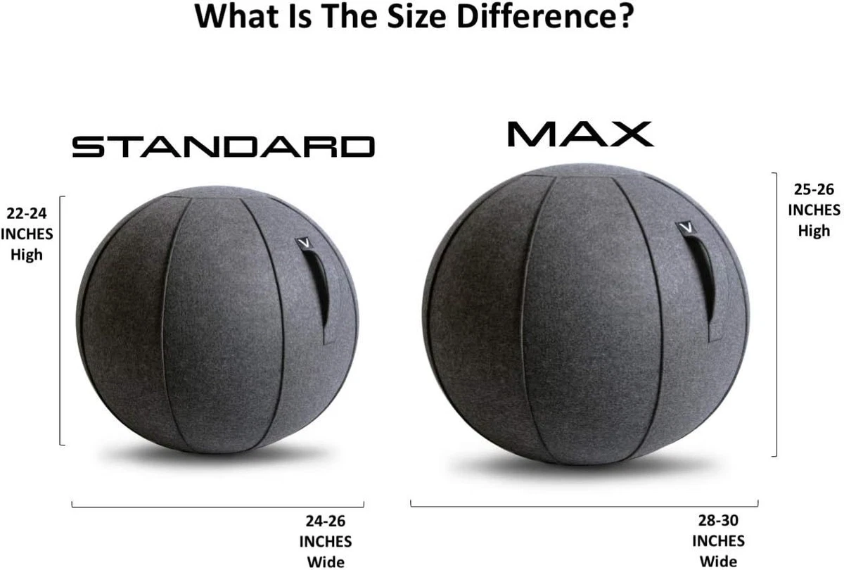 Vivora Luno Exercise Ball Chair Anthracite Cover Felt Max Max