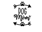 Vinyl Decal for Window - Dog Mom w/ Paw Prints