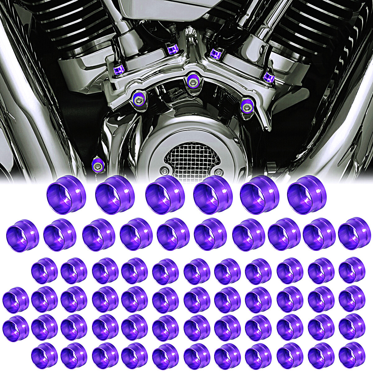 Motorcycle Purple Engine Bolt Cover For Harley Touring Street