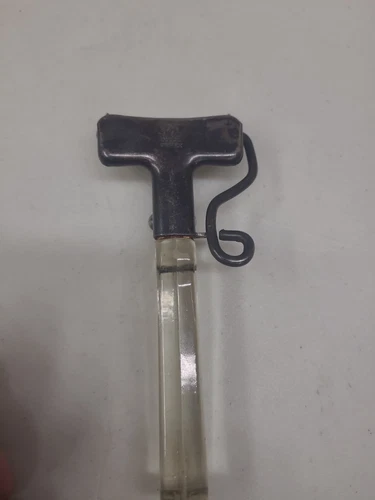 Vintage Pyrex Flameware Removable Handle Pot Pan Holder Glass Steel USA