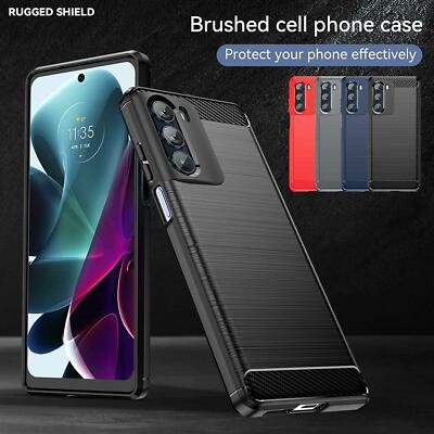 Für Motorola Moto G200 5G Hülle Slim Armor Kohlefaser Silikon Gel Handy Cover