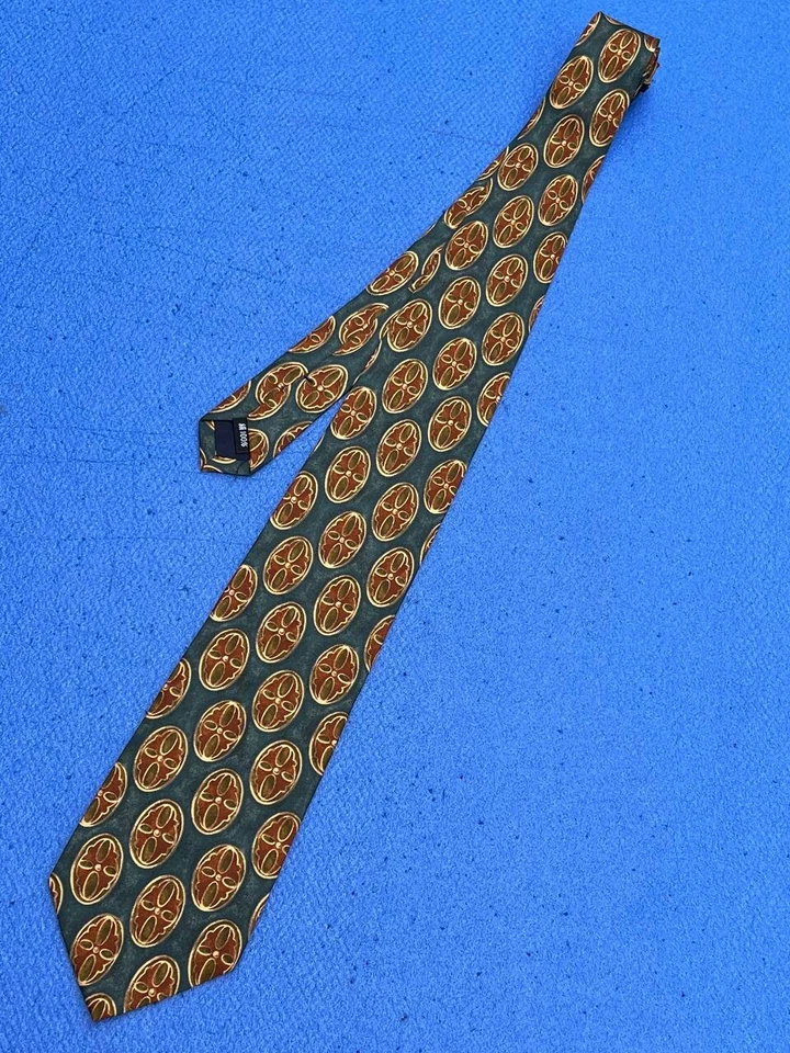 正品 Paul Smith Fallout 4 花朵设计绿色 100% 真丝领带 — 第 3/4 张图片