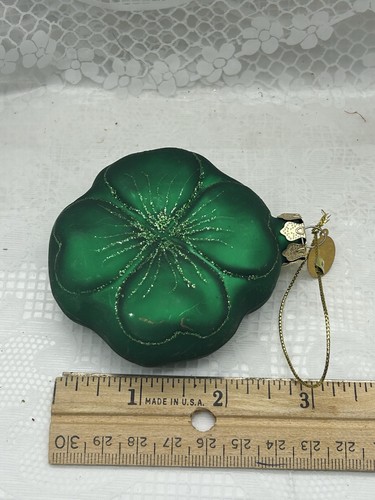 Ornamento a forma di quadrifoglio soffiato a mano. Usato - Foto 9 di 10