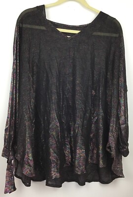 AT Ample Togs Woman's Shimmering Multicolor 3/4 Sleeve Top/Blouse