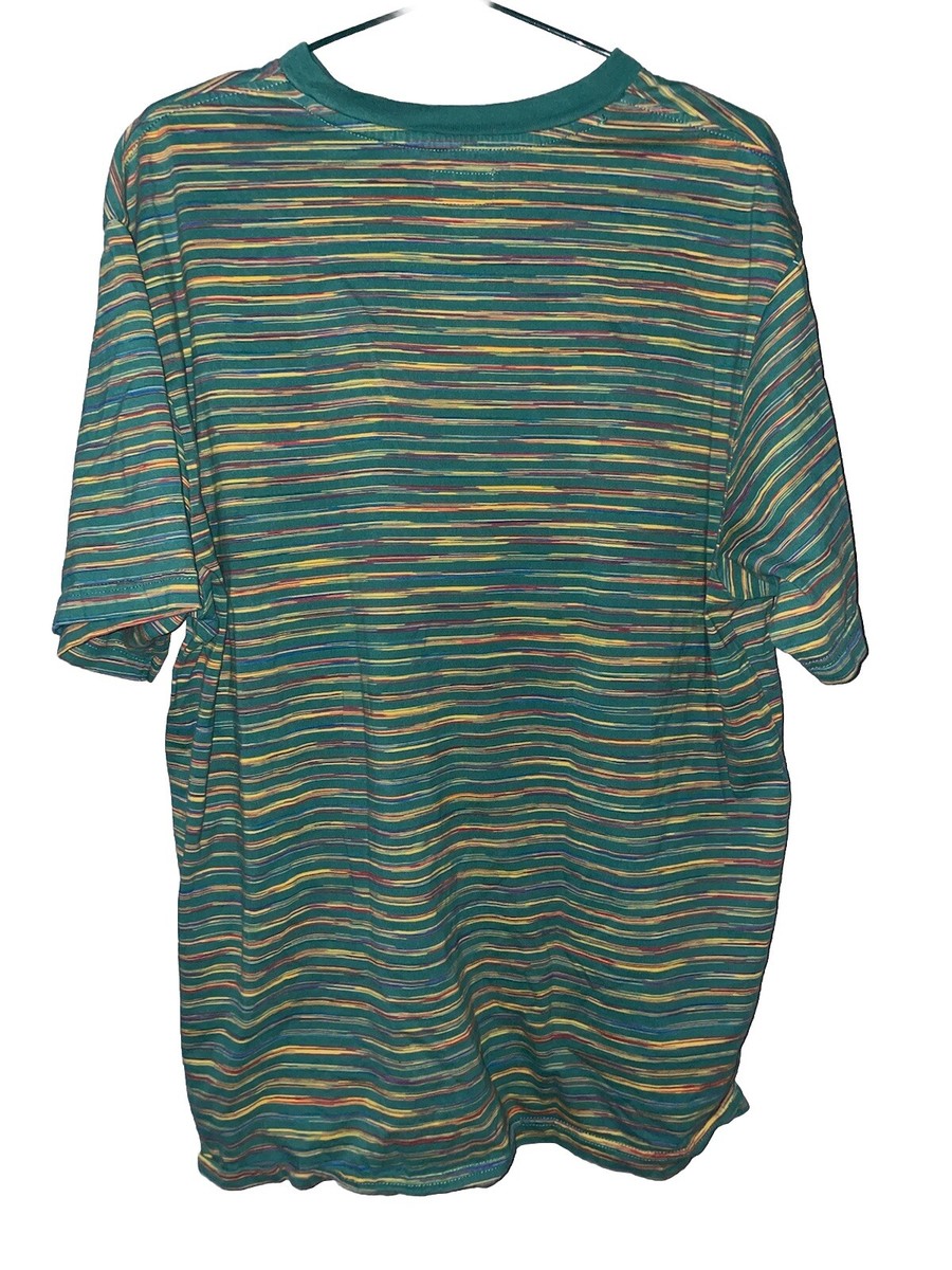 Supreme New York Static Stripe Top Green T Shirt Size XL Short