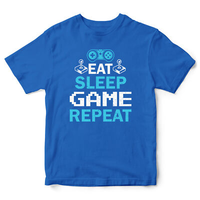 Eat Sleep Game Repeat Jungen T-Shirt Gaming Geburtstag Junge Gamer Tee Top Videospiele