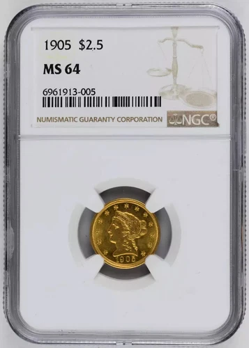 1905 P $2.50 Gold Liberty Head Quarter Eagle NGC MS-64