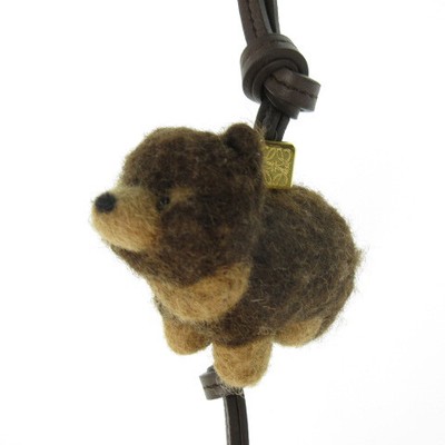 Loewe 23Aw Current Pomeranian Dog Bag Charm Felt Leather 