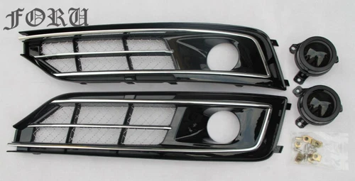 For Audi A8 A8L D5 2015-2017 Car Front Bumper Grill Fog Light Lamp Grilles Cover - Picture 2 of 7