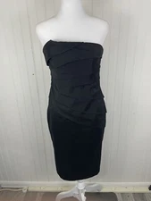 Phoebe Couture Black Strapless Cocktail Mini Dress Size 4