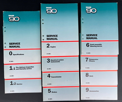1985 Saab 90 Engine Electrical Transmission Body Suspension Service Manual Set