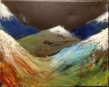 Original Fine Art Painting Oil and Acrylic on Canvas - "The Mountains of Madness