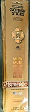 GONESH Incense Sticks Musk 4 Packs Of 20 total 80