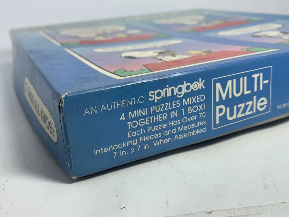 VINTAGE - Springbok by Hallmark Peanuts Snoopy Multi-Puzzle ( over 70 Pcs each) - Imagem 2 de 4