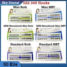 50Sets Dental Orthodontic Brackets MIM Monoblock Mini Roth/MBT 022/018 345 Hooks