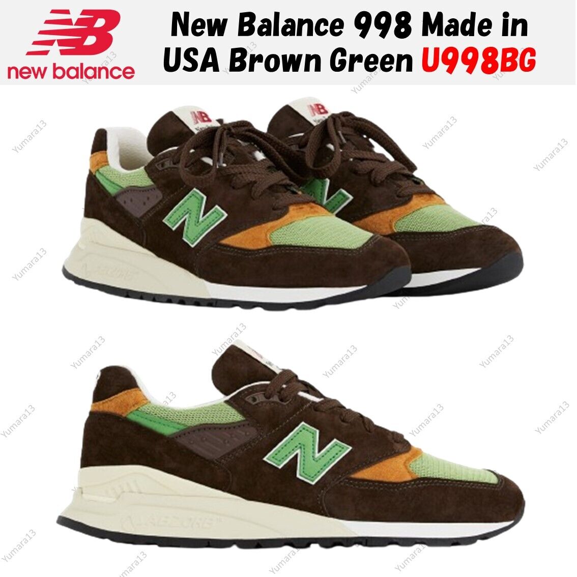 New Balance 998 Made in USA Brown Green U998BG Men's Size | eBay New Balance 998 Made in USA Brown Green U998BG Men's Size | eBay