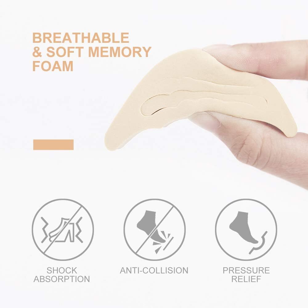 Toe Box Inserts 4× Soft Toe Inserts for Shoes Too Big Shoes Insert Foam Toe Filler ...