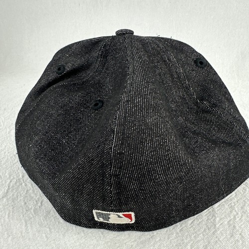 NEW ERA 5950 59FIFTY WASHINGTON NATIONALS FITTED SIDE PATCH BLACK DENIM 7-3/4 - Picture 3 of 5