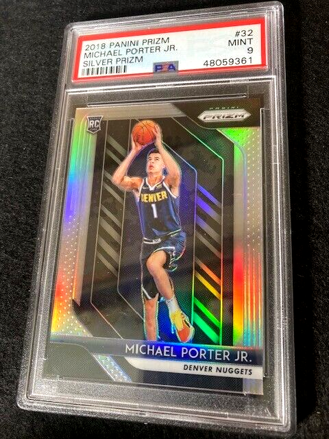 2018 Michael Porter Jr #32 Silver Prizm PSA 9 & Base PSA 10