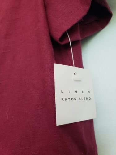Giacca blusa Liz Claiborne donna Petite taglia 14P rosso bottoni davanti misto lino nuova con etichette - Foto 7 di 7
