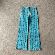 NWT OSHKOSH GIRLS PANTS, 6, FLORAL ON BLUE, ELASTIC WAISTBAND, SLIGHT FLARE