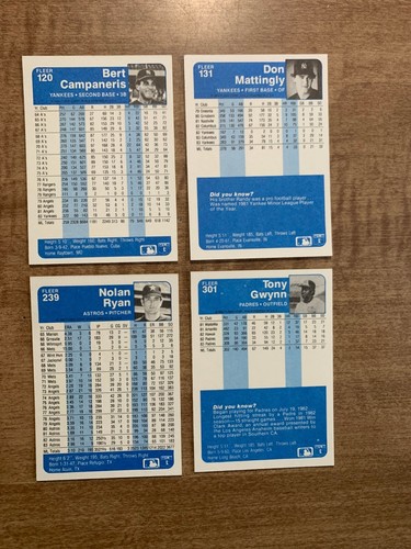 1984 Fleer Baseball COMPLETE Set (660) - Mattingly Strawberry Rookie Cards - Picture 6 of 10