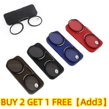 Flexible Thin Reading Glasses Nose Clip Optics Presbyopic With Case 1.0-3.5 US@